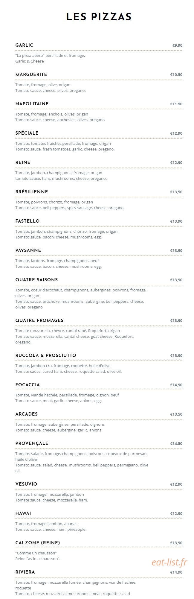 Café des Arcades — carte page 2