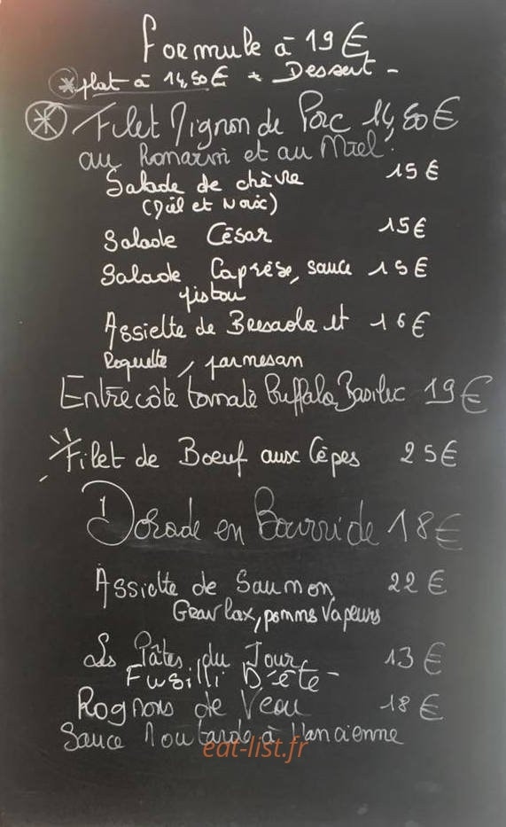 Café La Roseraie — carte page 1