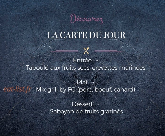 Fragon'Art Culinaire — carte page 1