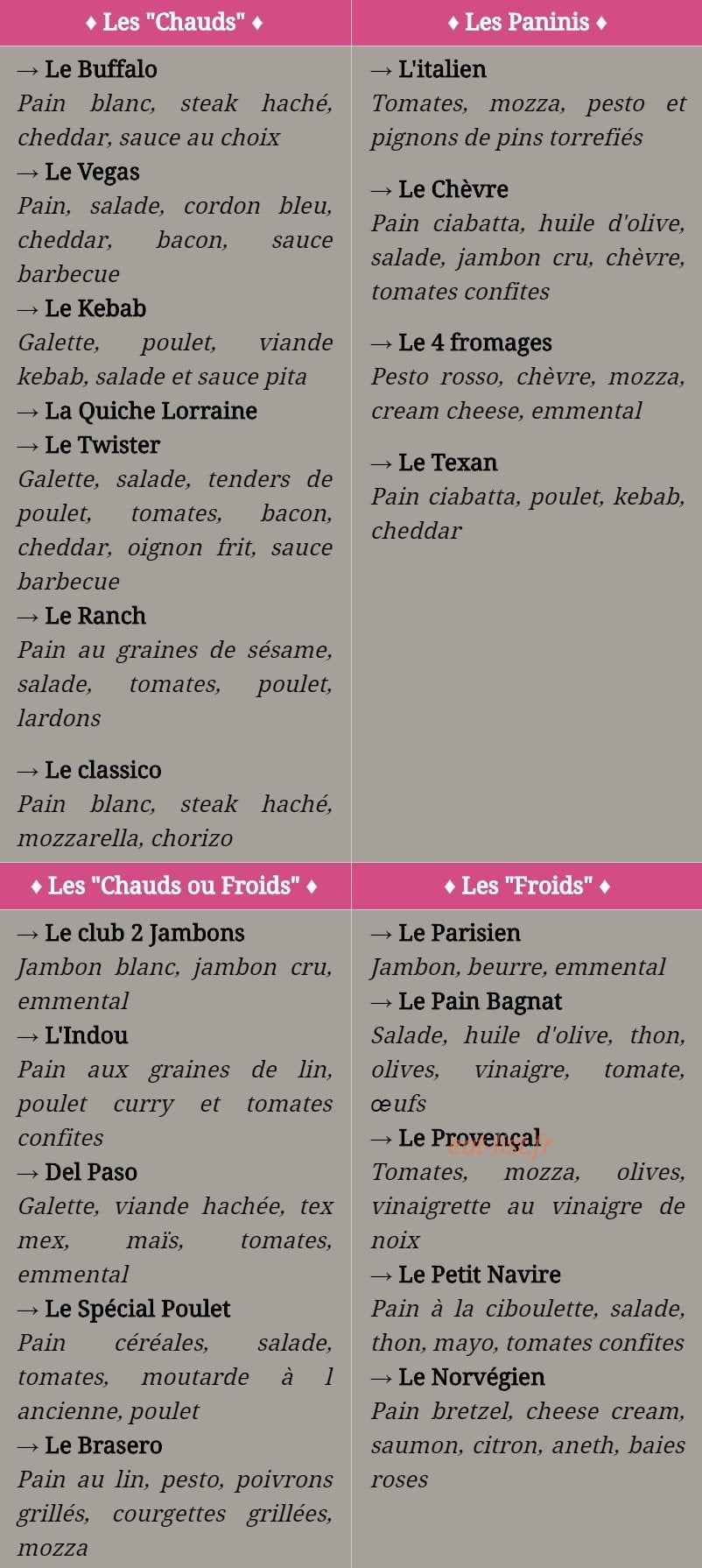 La boulange de bermond — carte page 2