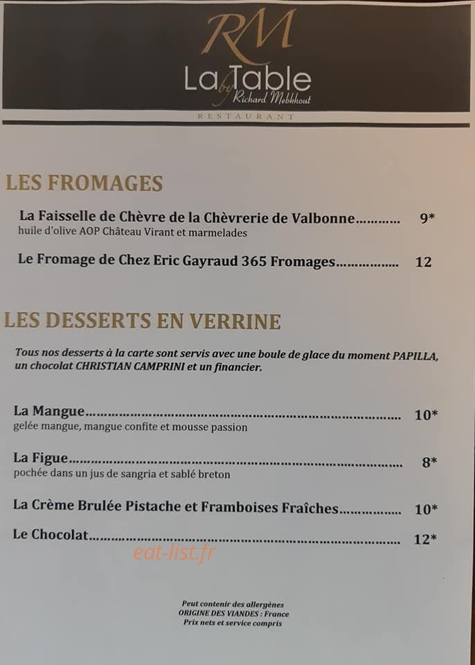 La Table by Richard Mebkhout — carte page 2