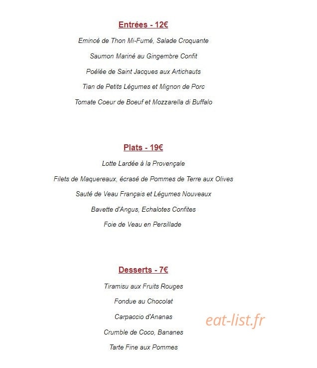 Le Bistrot du Sommelier — carte page 2