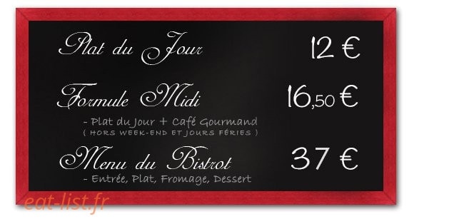 Le Bistrot du Sommelier — carte page 1
