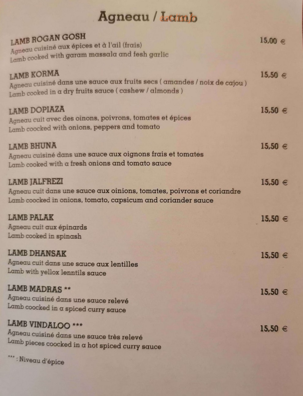 Le New Raja — carte page 5