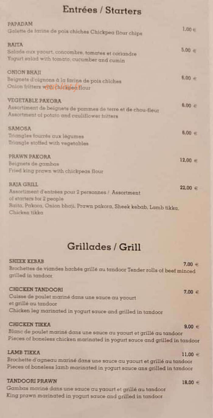 Le New Raja — carte page 2