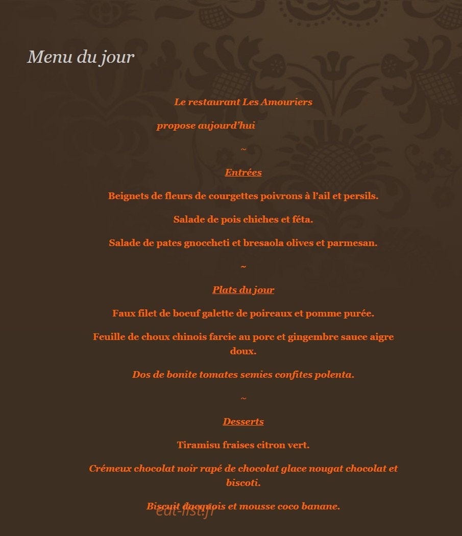 Les Amouriers — carte page 1