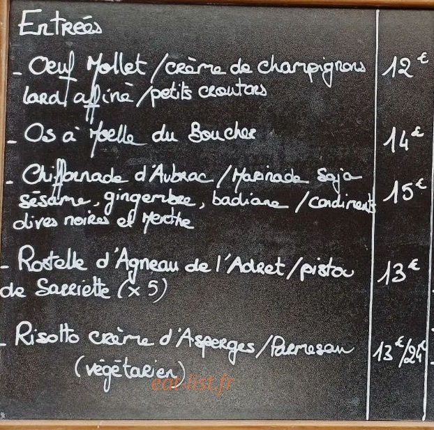 Meat & wine — carte page 1