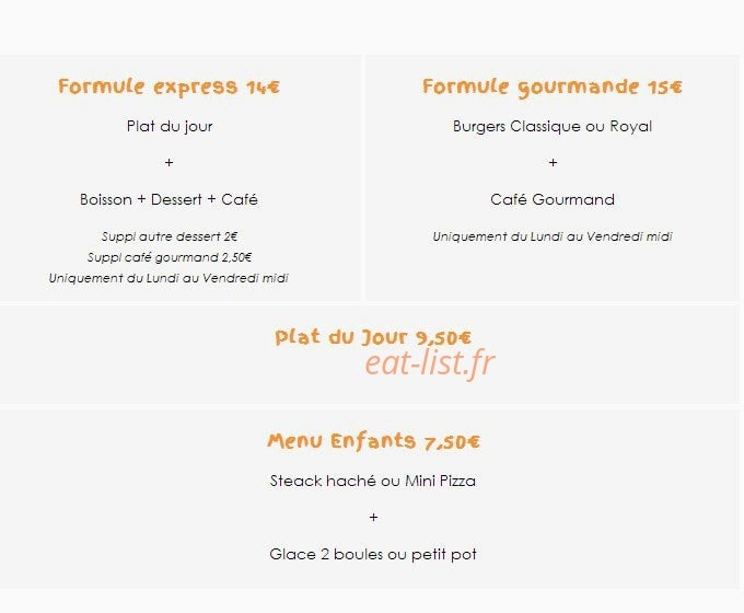 Restaurant Chez Max — carte page 1