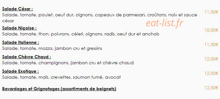 Restaurant Chez Max — carte page 2