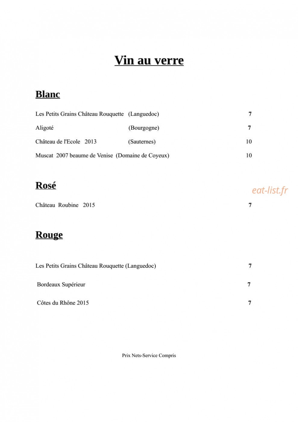 Restaurant Daniel Desavie — carte page 5