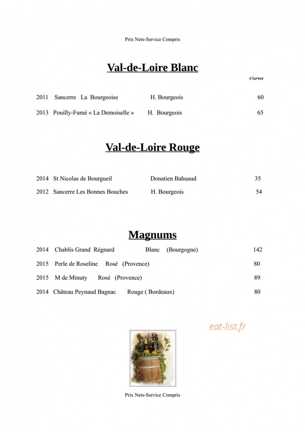 Restaurant Daniel Desavie — carte page 10