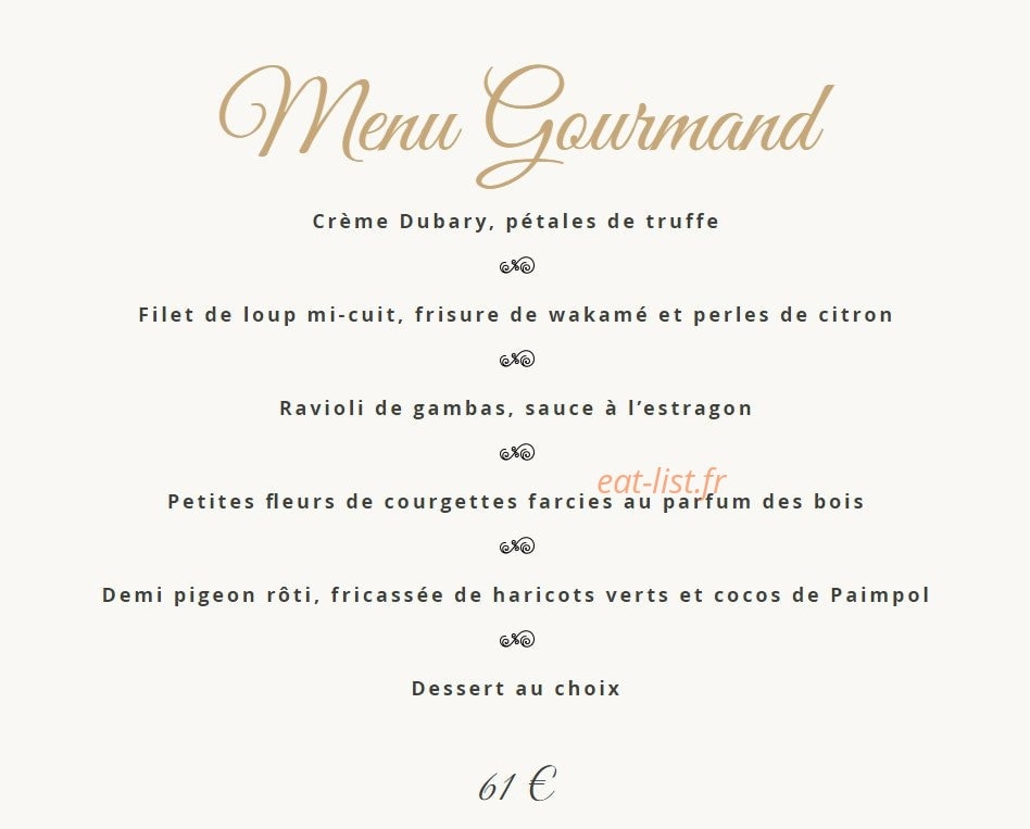 Restaurant Daniel Desavie — carte page 2