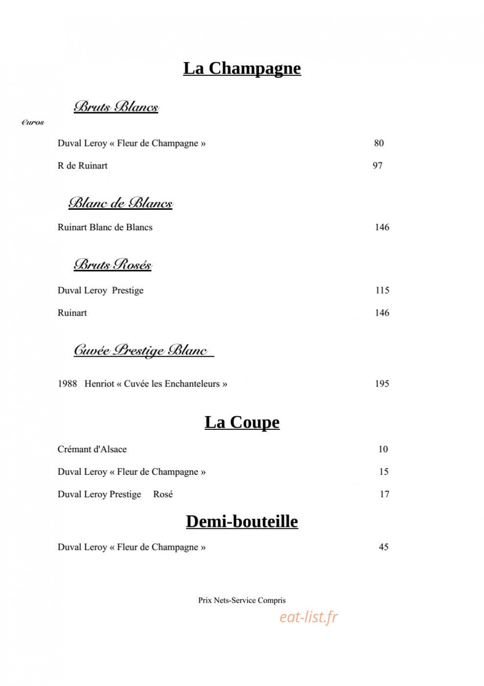 Restaurant Daniel Desavie — carte page 6