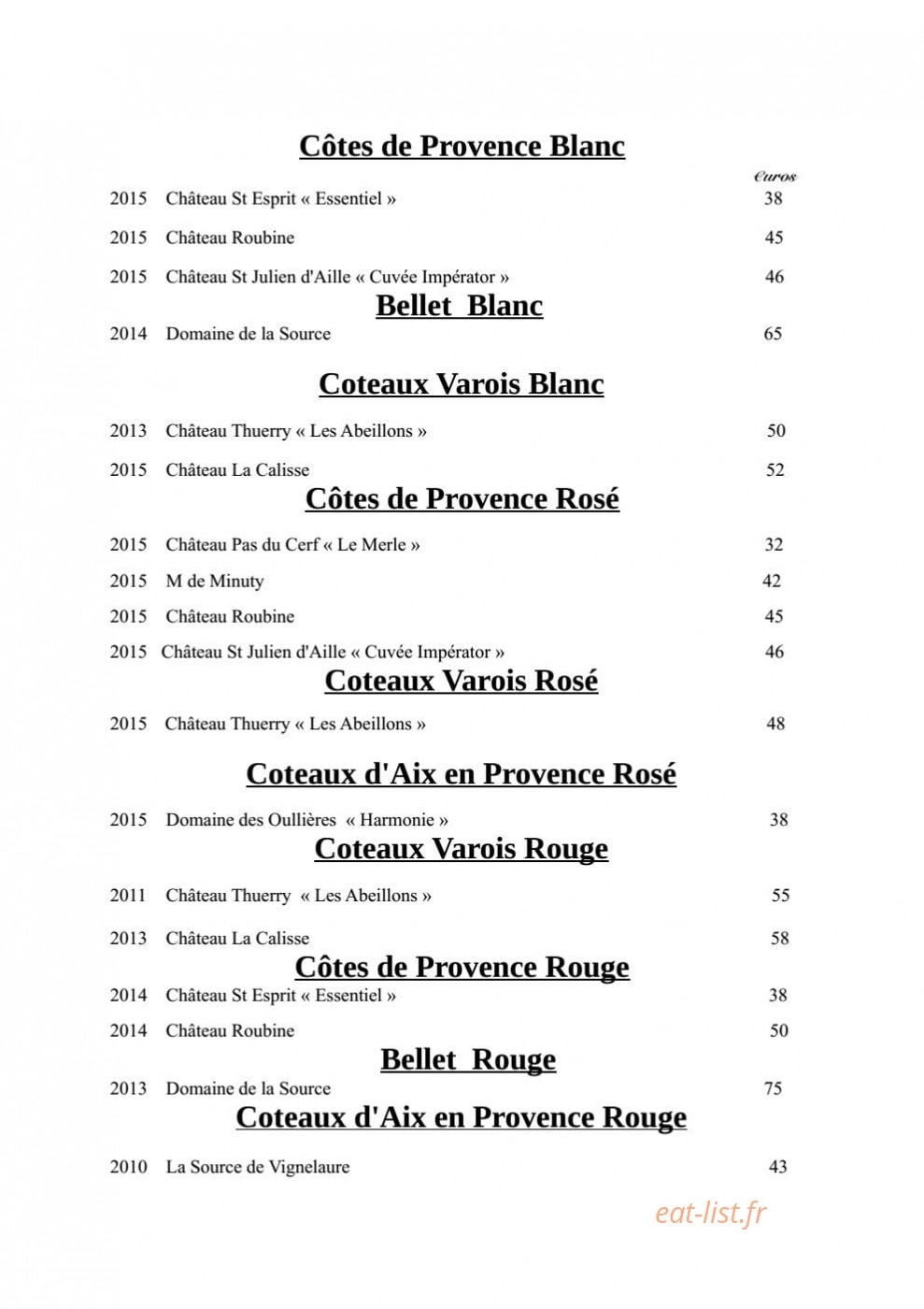 Restaurant Daniel Desavie — carte page 7
