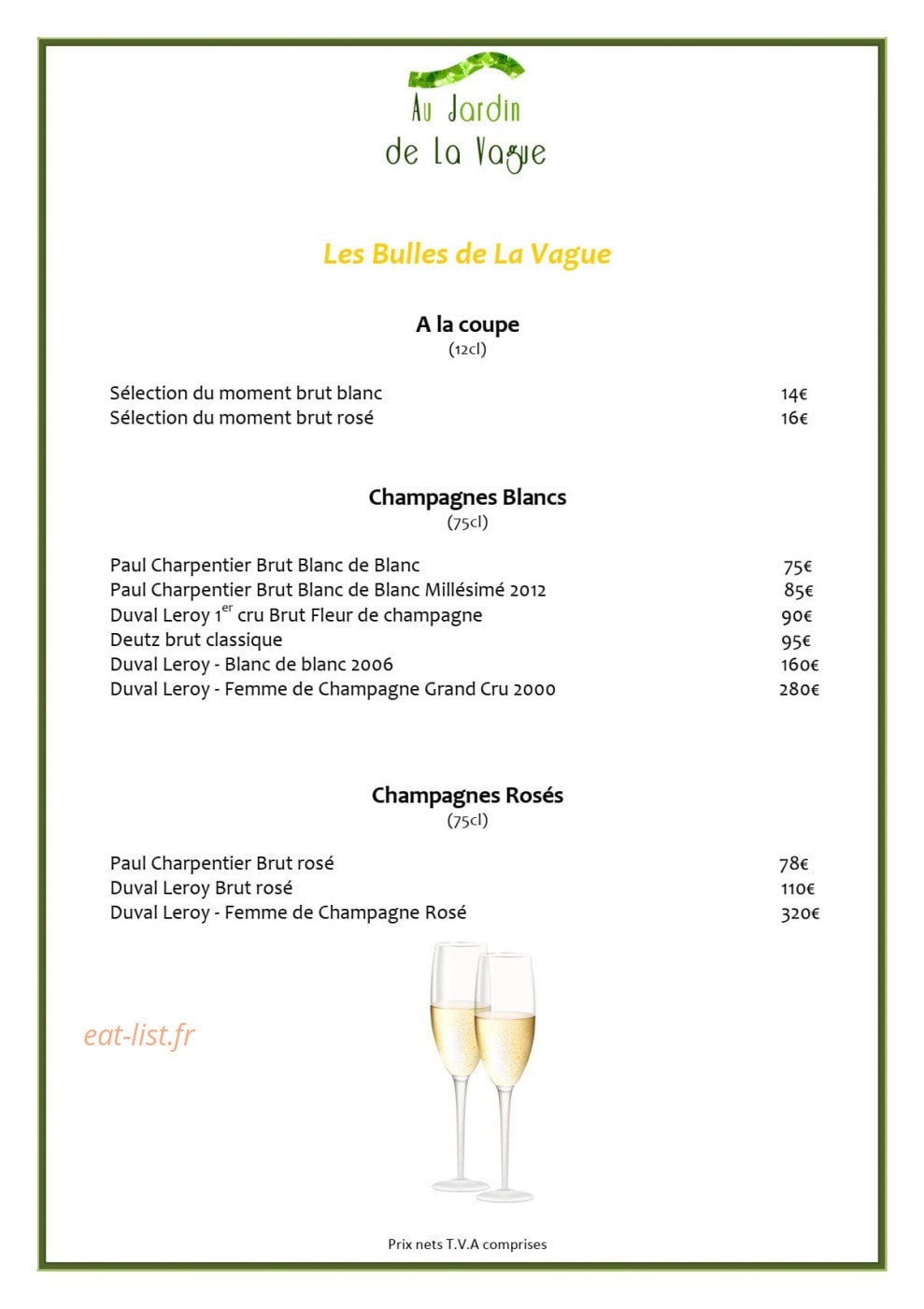 Au Jardin de la Vague — carte page 7