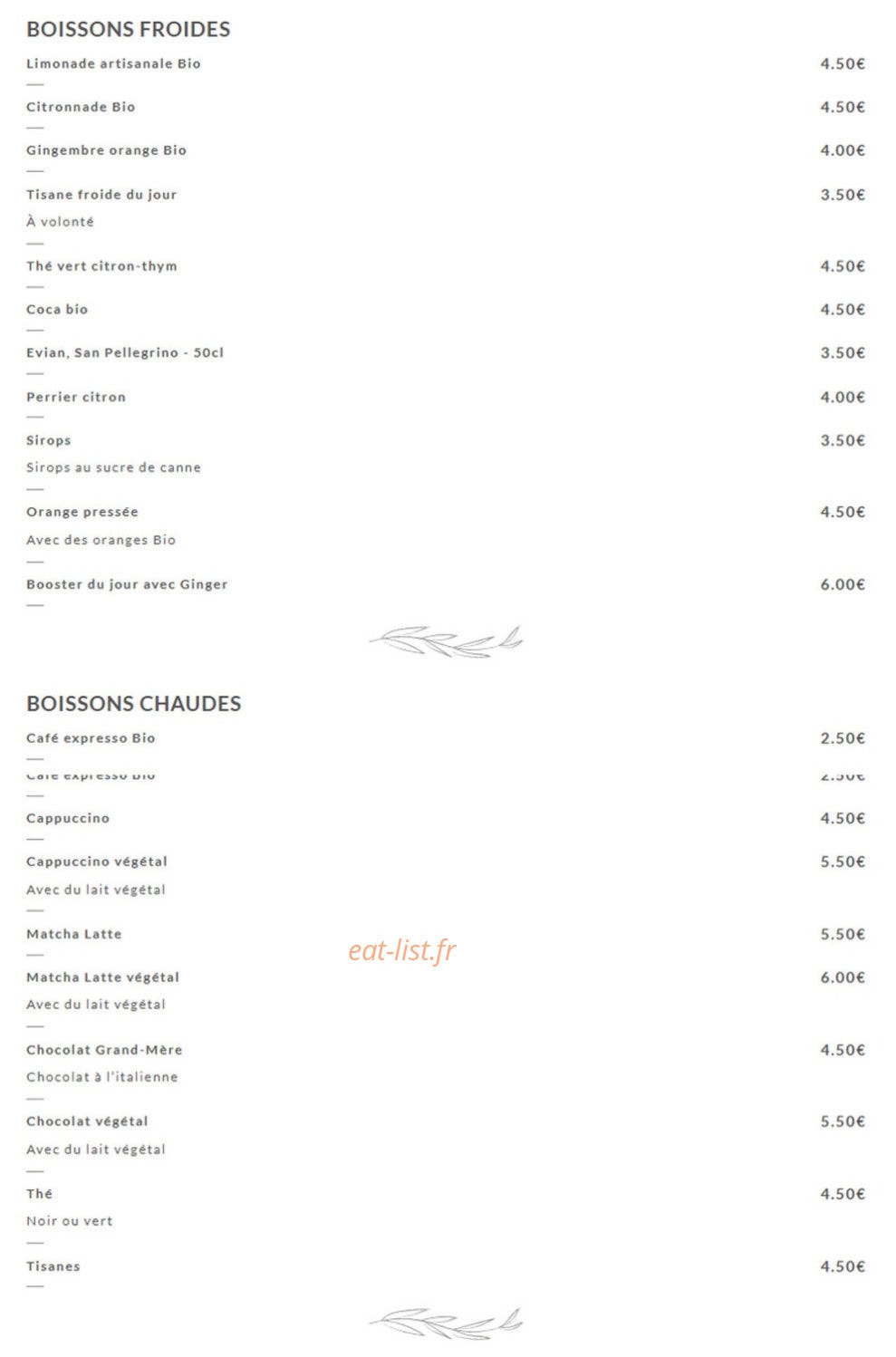 Café Timothé — carte page 3