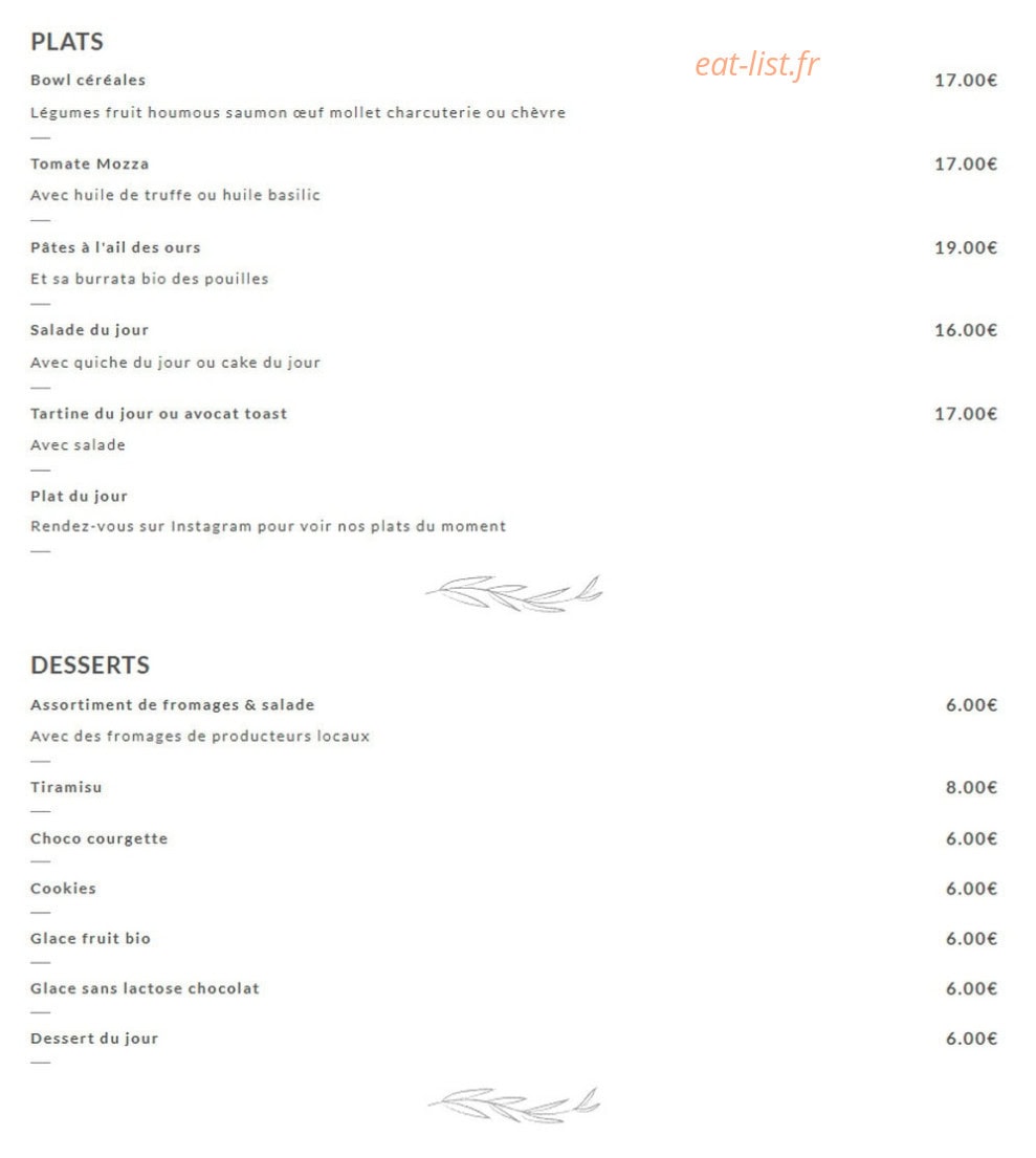 Café Timothé — carte page 2