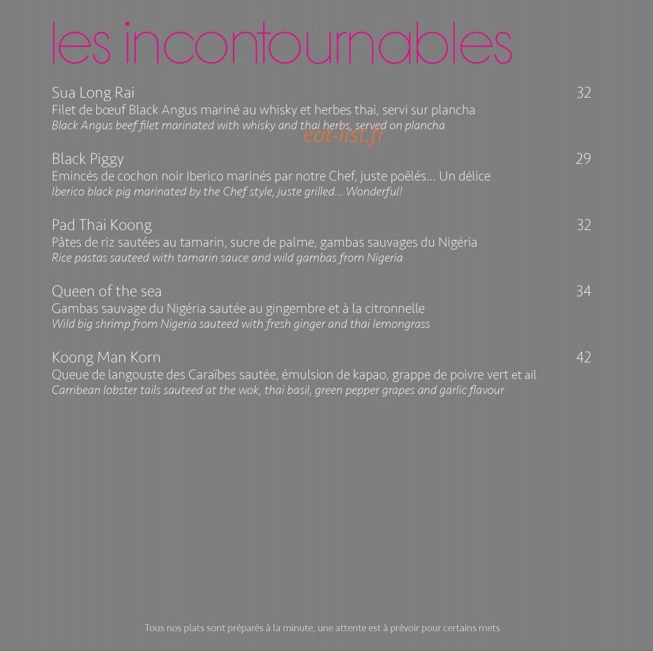 L'Ô Pure Thai Style — carte page 3