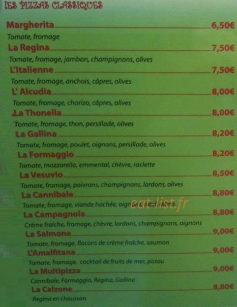 Basilic et Mozzarella — carte page 1
