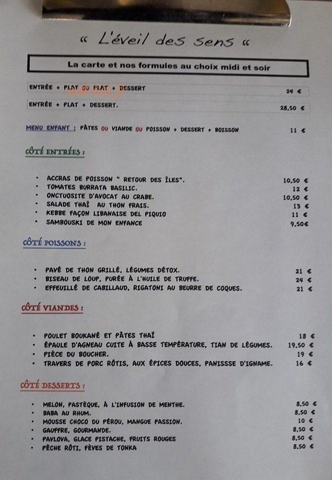 L'éveil des sens — carte page 1