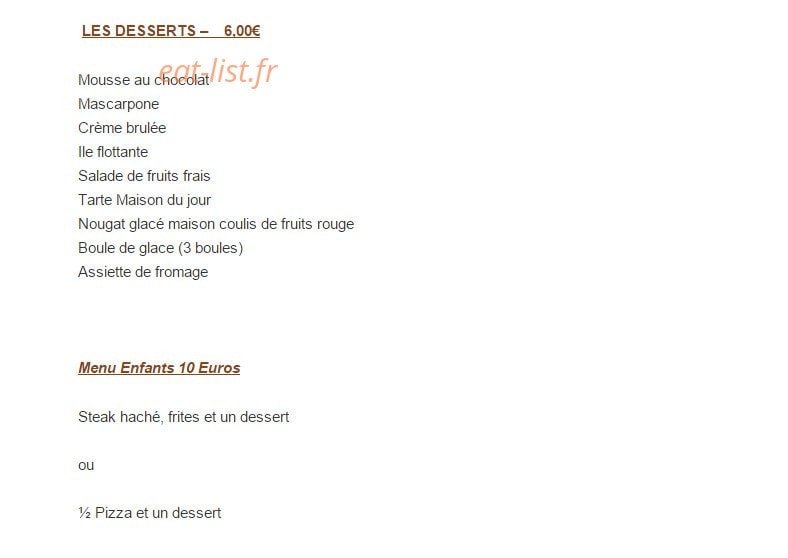 Le Bistrot Provençal — carte page 4