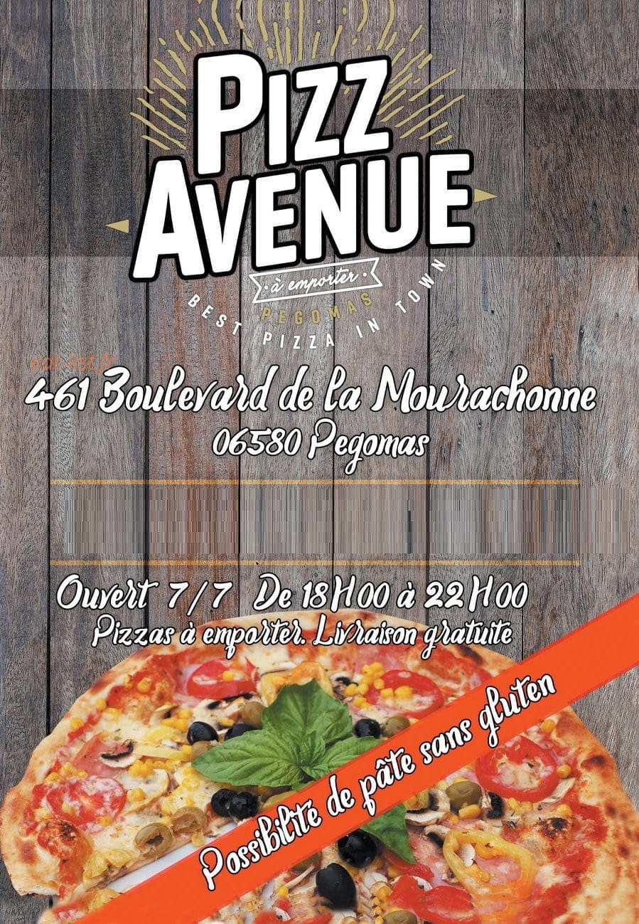 Pizzavenue — carte page 1