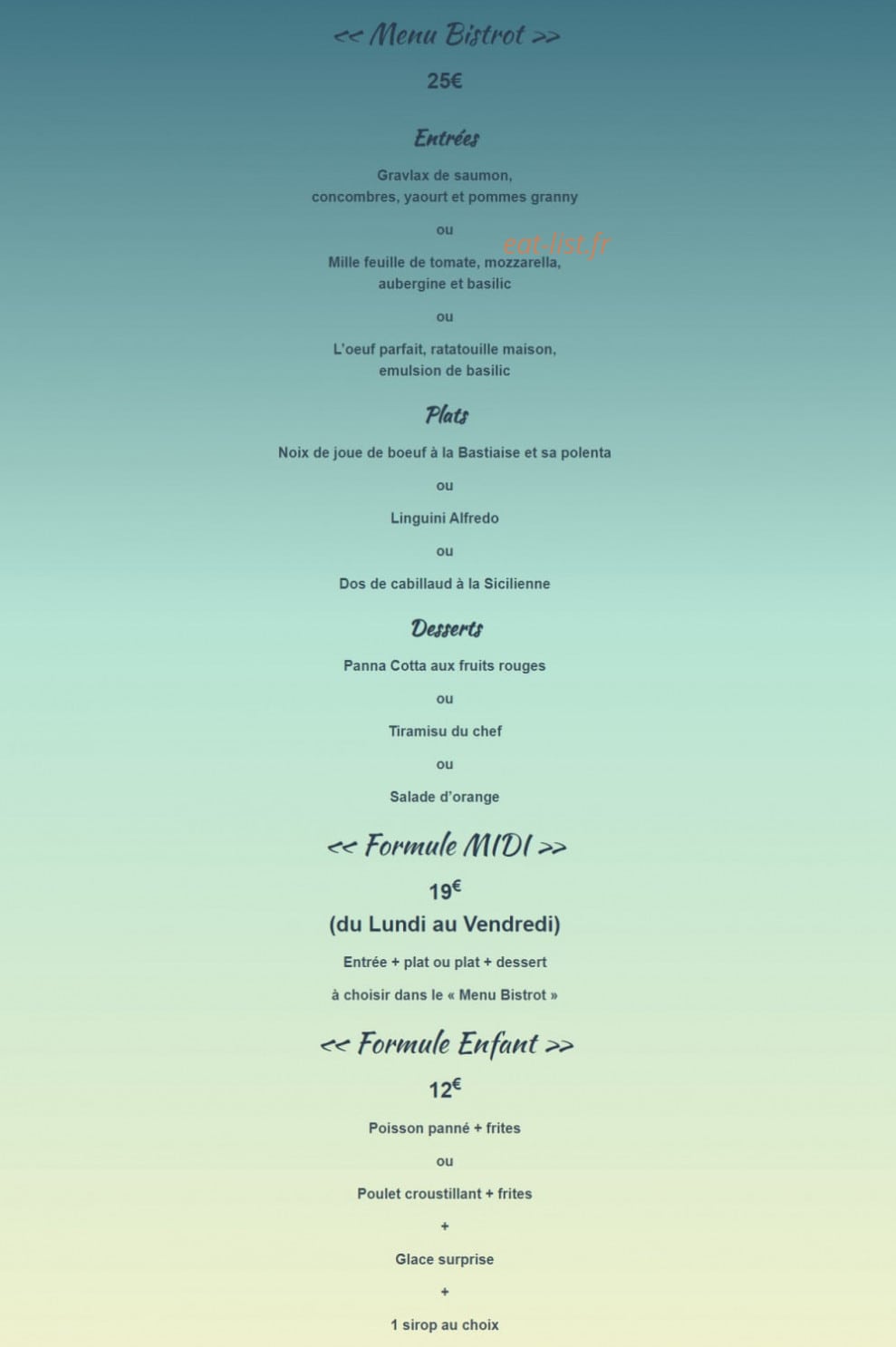 Le Bistrot de Lérins — carte page 8