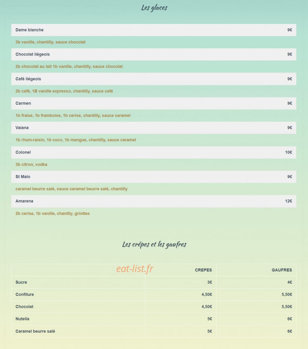 Le Bistrot de Lérins — carte page 7