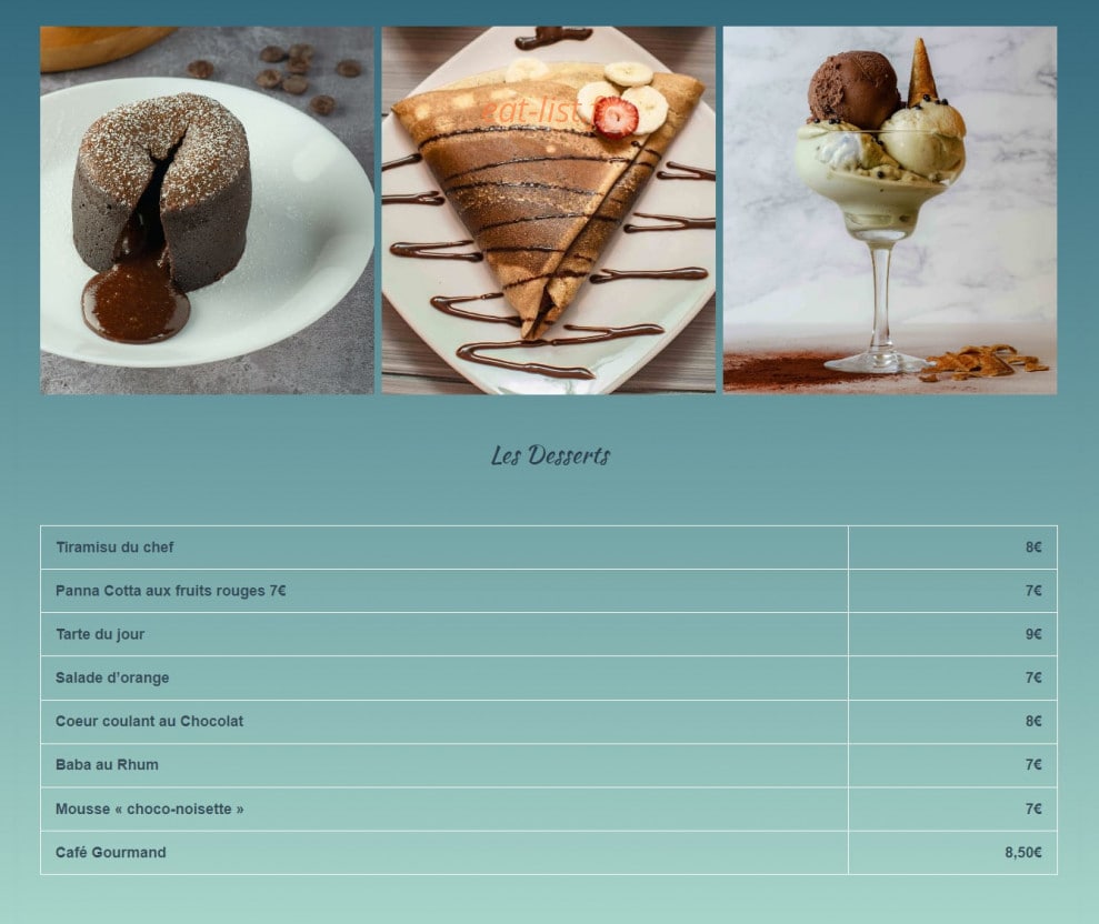 Le Bistrot de Lérins — carte page 6