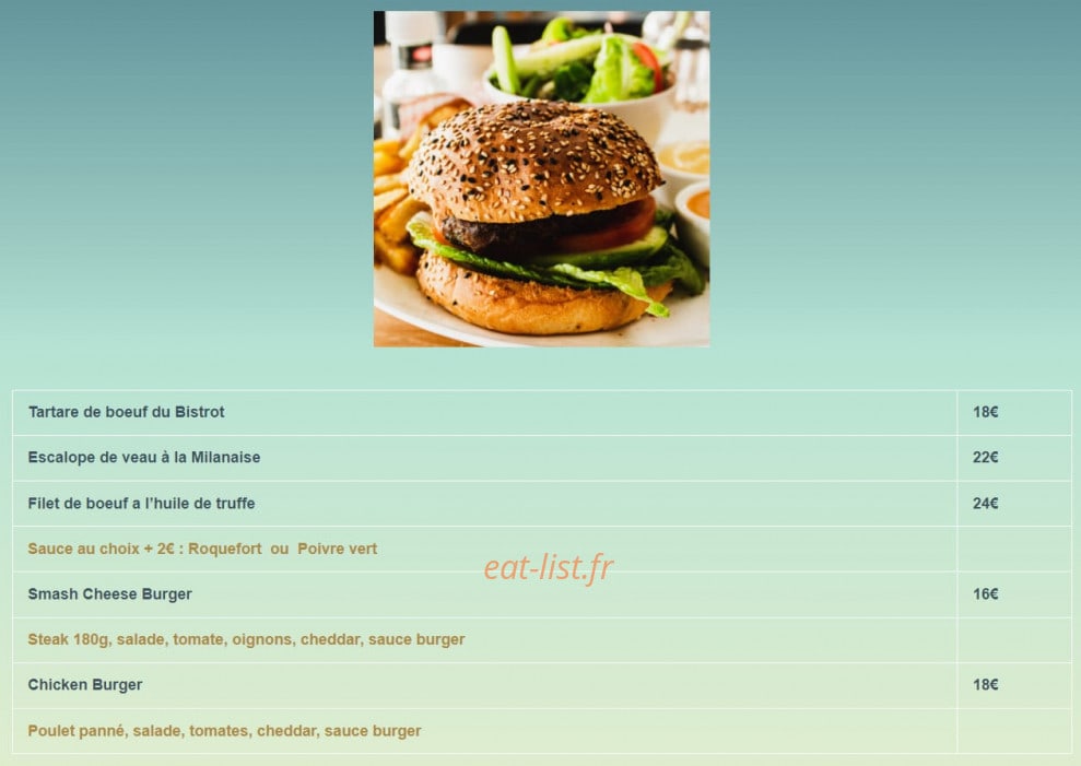 Le Bistrot de Lérins — carte page 5