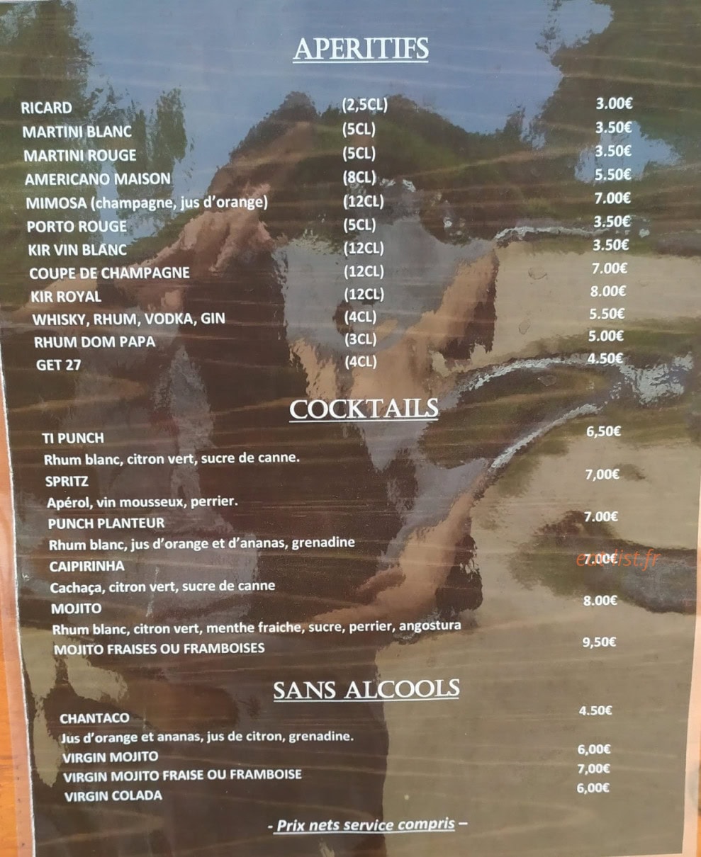 Carte et menu de Matipi à Theoule sur Mer — Les apéritifs, cocktails, ...