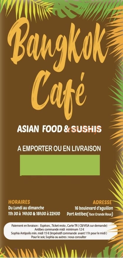 Bangkok Café — carte page 1