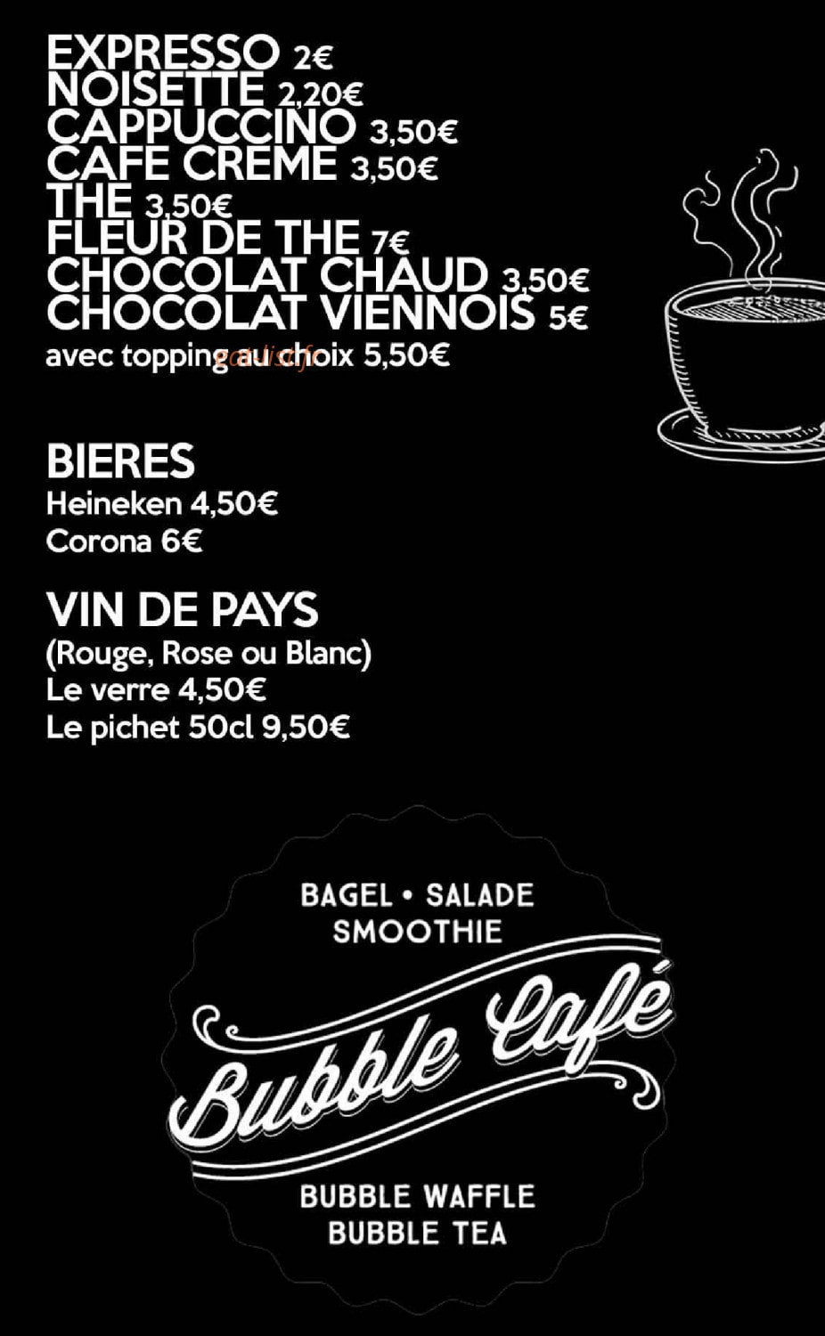 Bubble Café — carte page 12