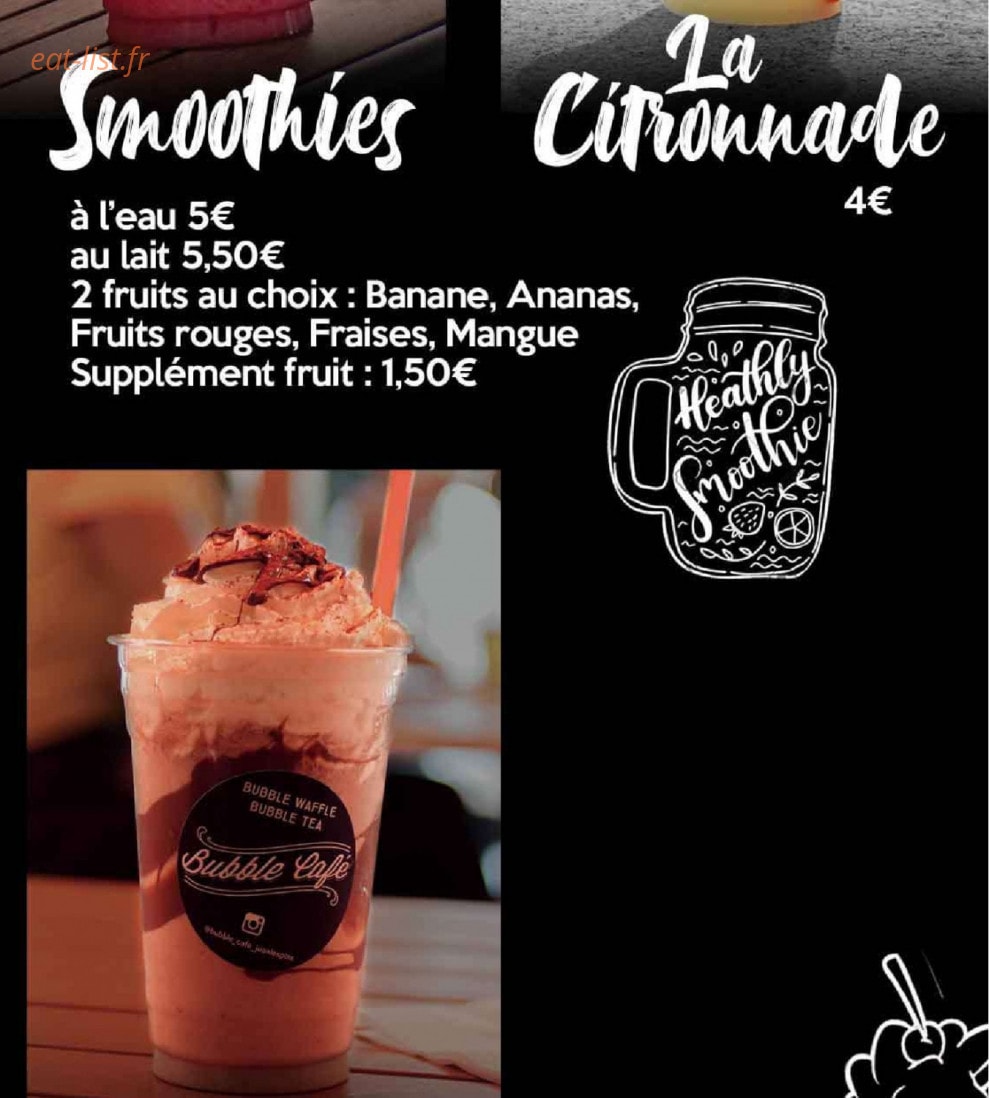 Bubble Café — carte page 10