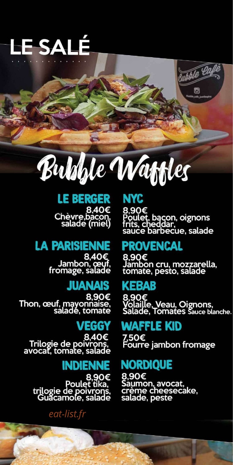 Bubble Café — carte page 2