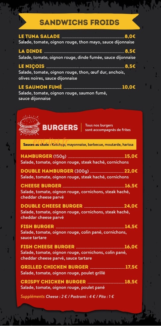 Burger One — carte page 3