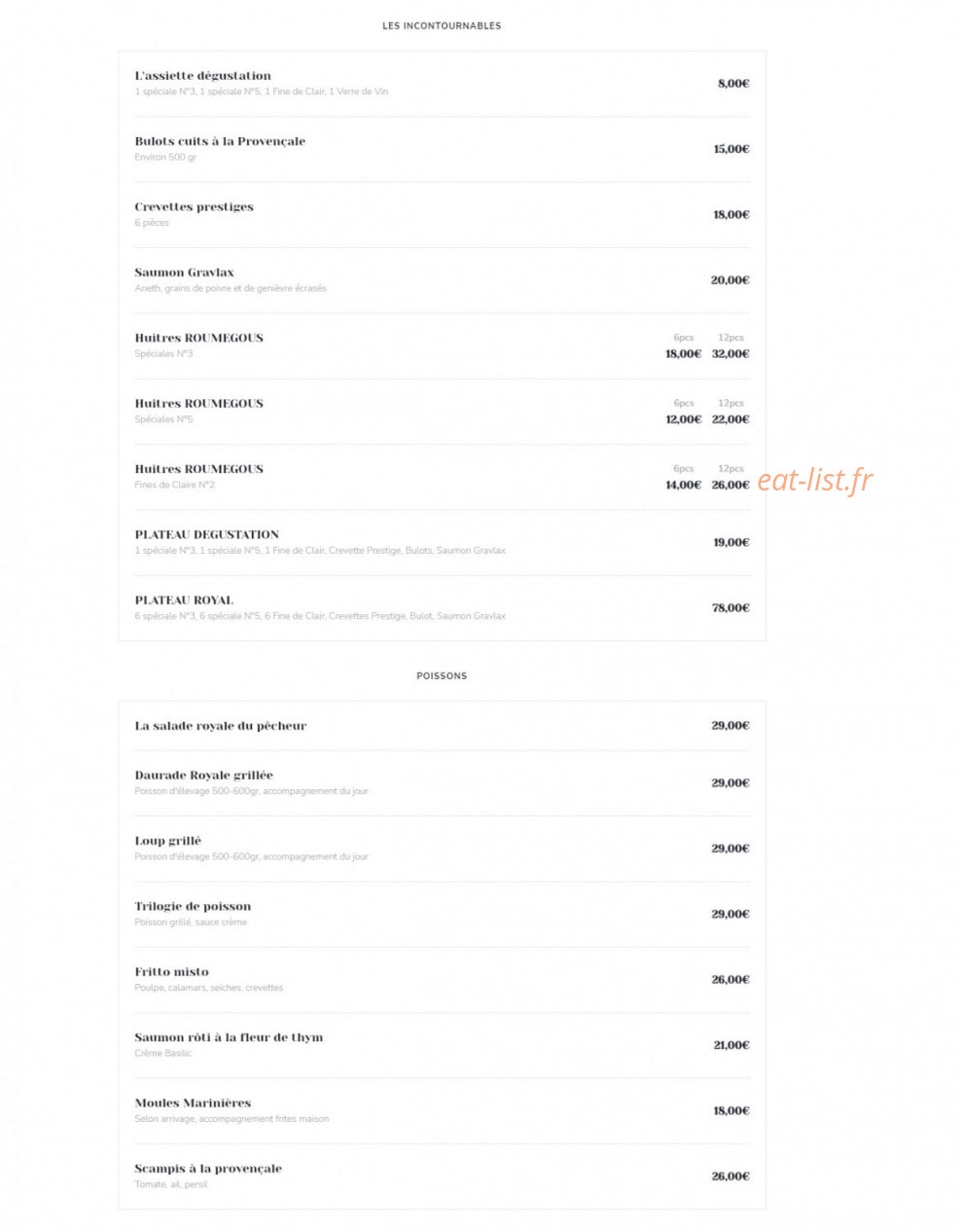 Chez Vincent — carte page 2