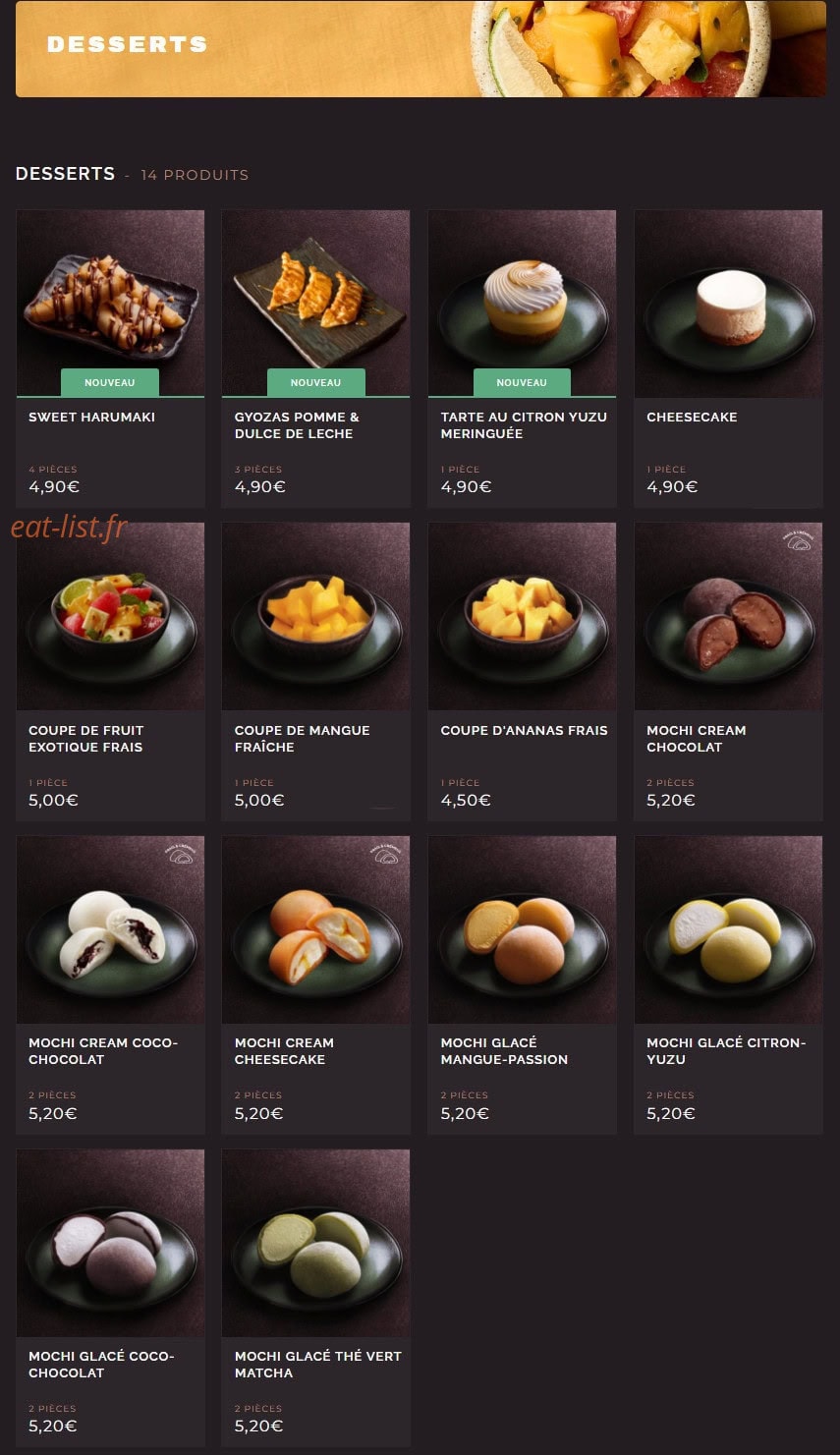 Côté Sushi — carte page 13