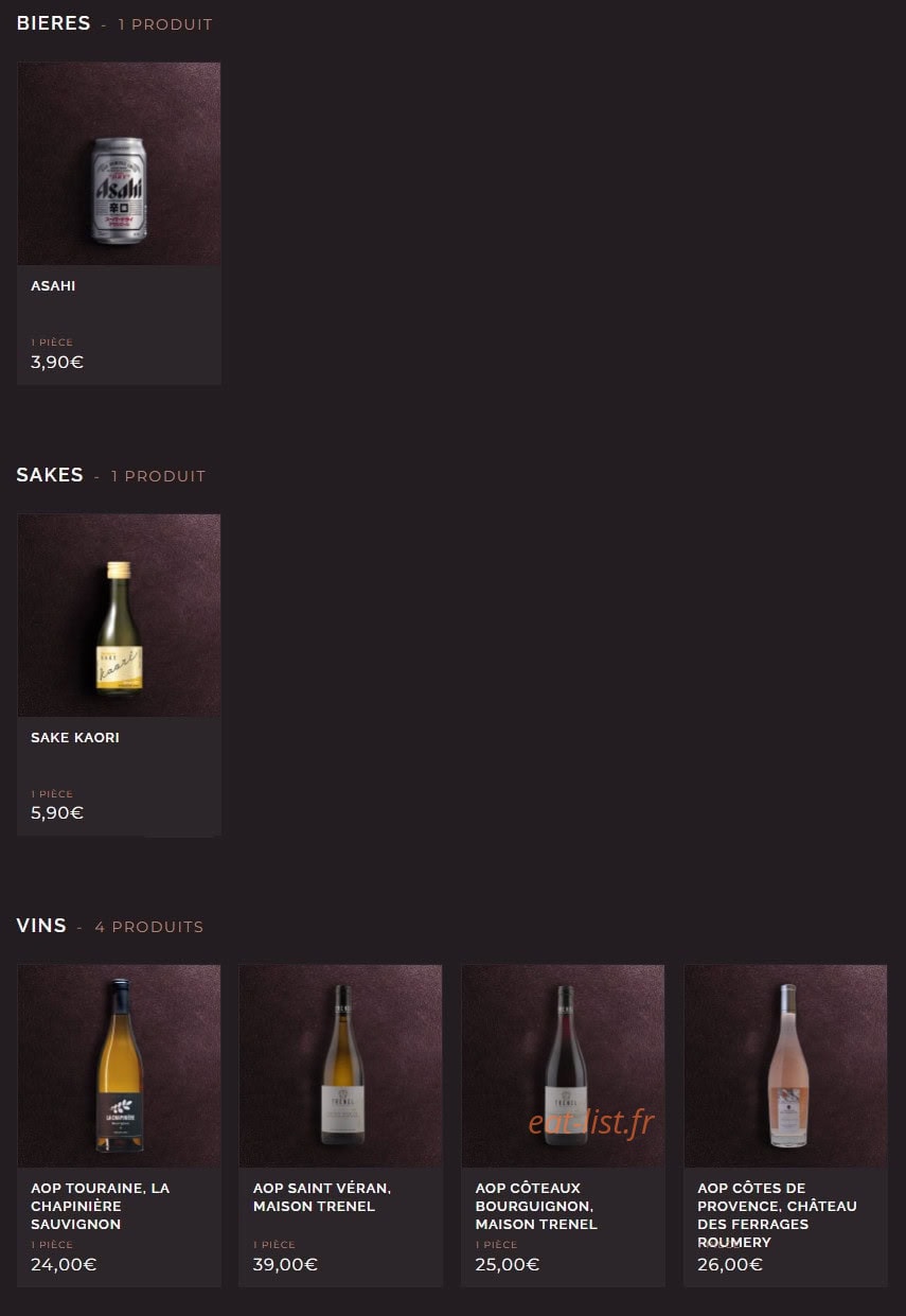 Côté Sushi — carte page 16