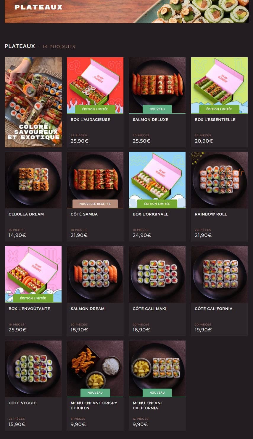 Côté Sushi — carte page 3