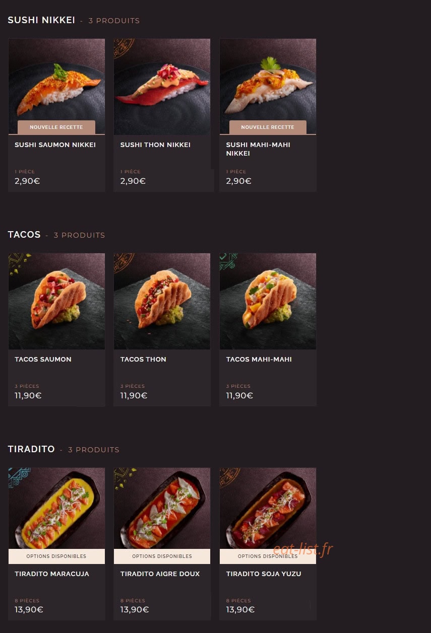 Côté Sushi — carte page 6
