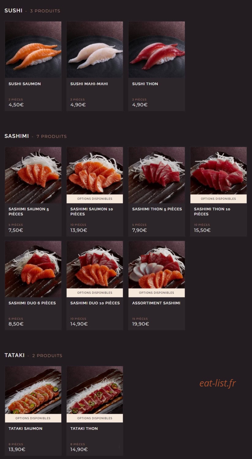 Côté Sushi — carte page 9