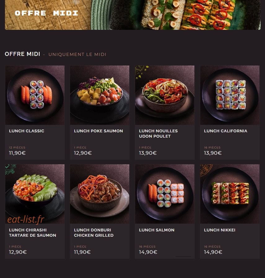Côté Sushi — carte page 2