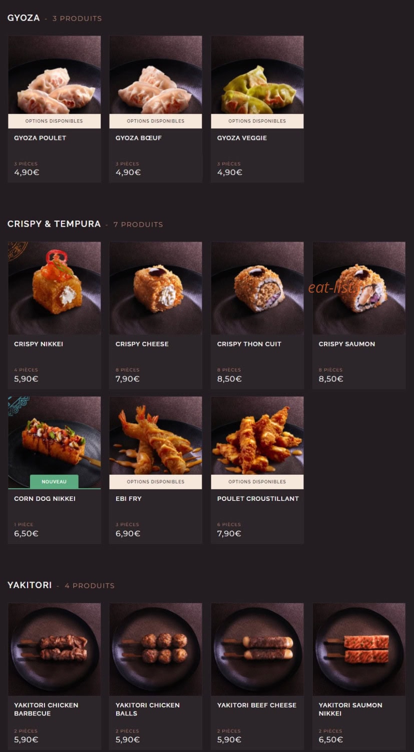 Côté Sushi — carte page 12