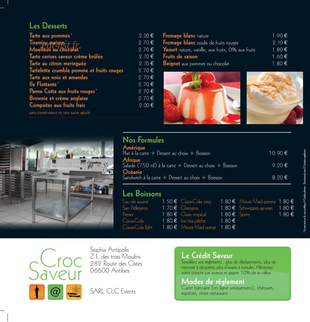 Croc Saveur — carte page 4