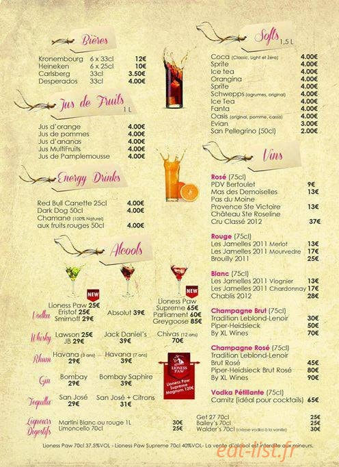 Doctor Drink — carte page 2