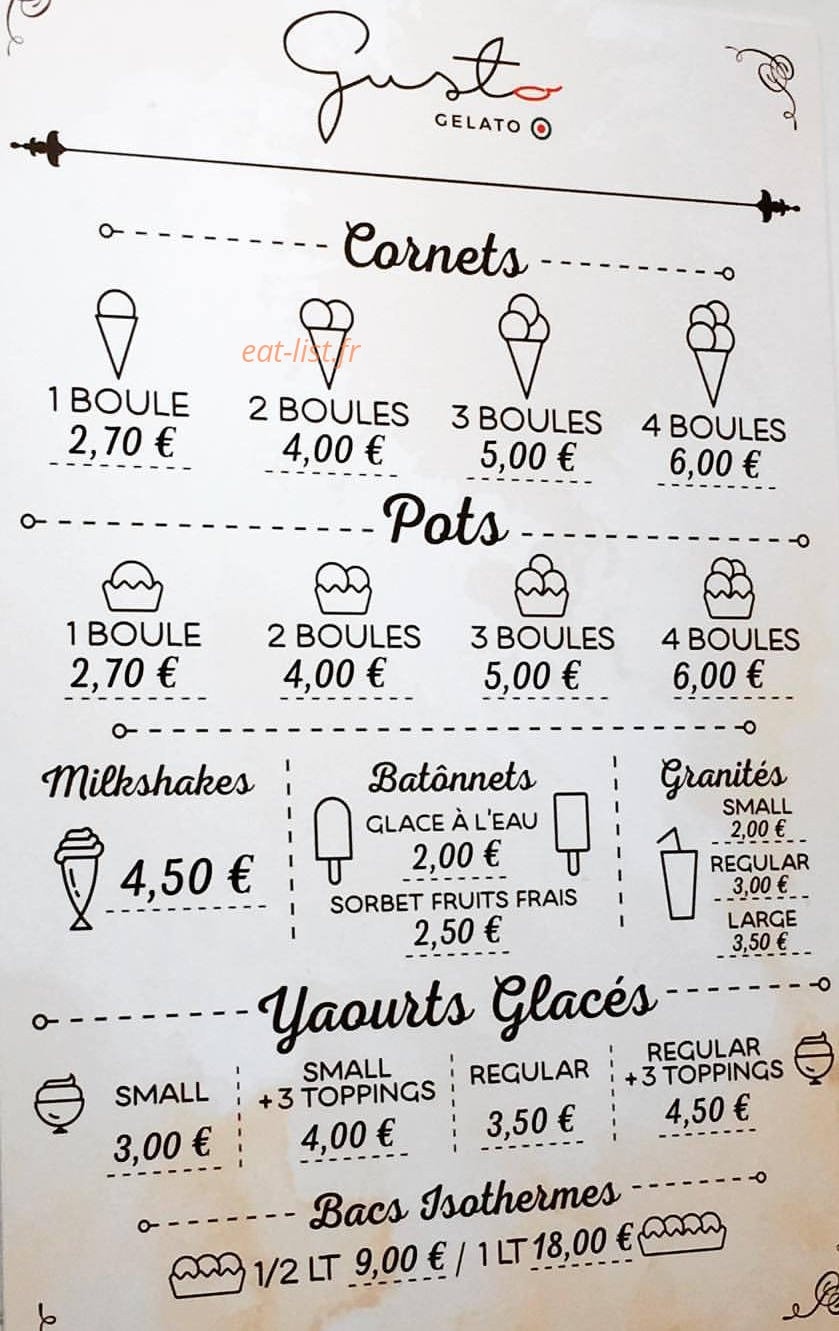 Gusto — carte page 1