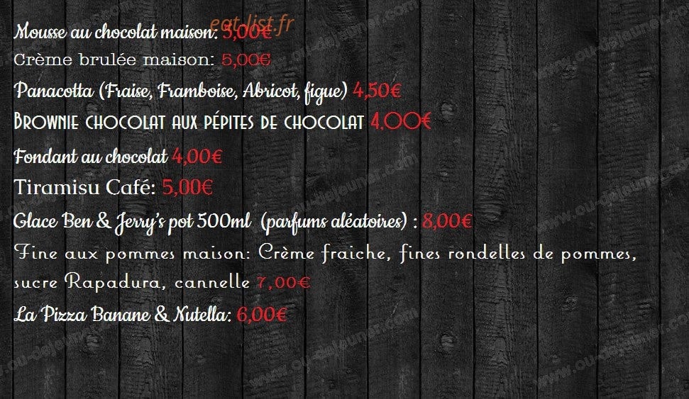 Harry's Kitchen — carte page 4