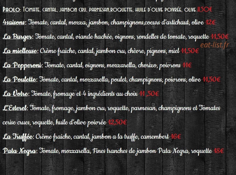Harry's Kitchen — carte page 2