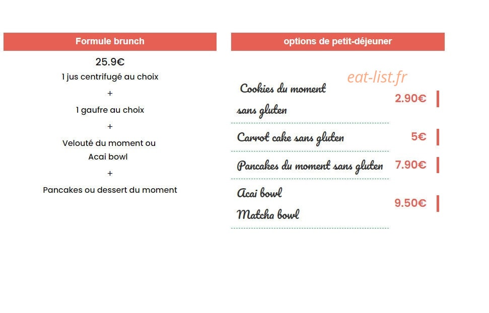 Healthy Lounge — carte page 1